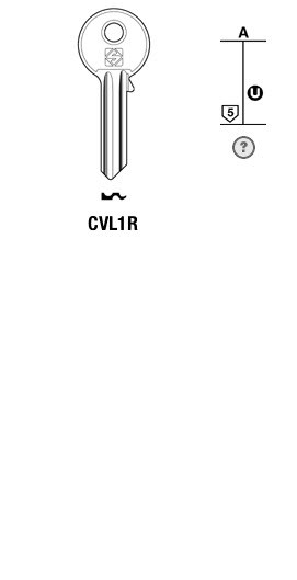 Afbeelding van Silca Cilindersleutel staal CVL1R
