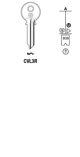 Afbeelding van Silca Cilindersleutel staal CVL3R
