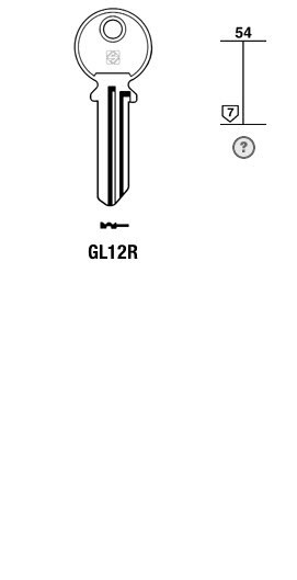 Afbeelding van Silca Cilindersleutel staal GL12R