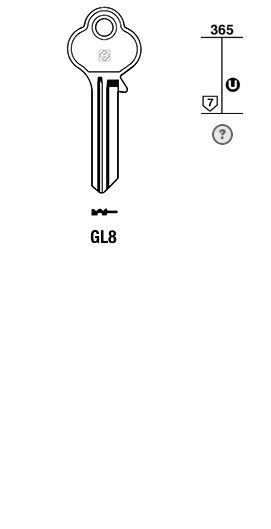 Afbeelding van Silca Cilindersleutel staal GL8