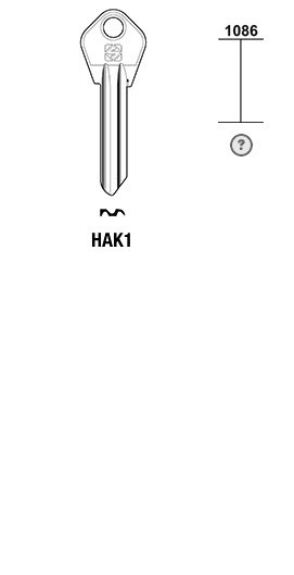 Afbeelding van Silca Cilindersleutel staal HAK1