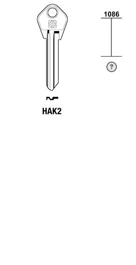 Afbeelding van Silca Cilindersleutel staal HAK2