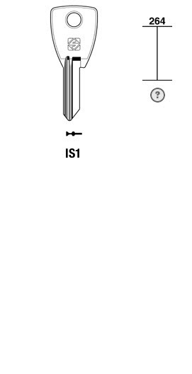 Afbeelding van Silca Cilindersleutel staal IS1