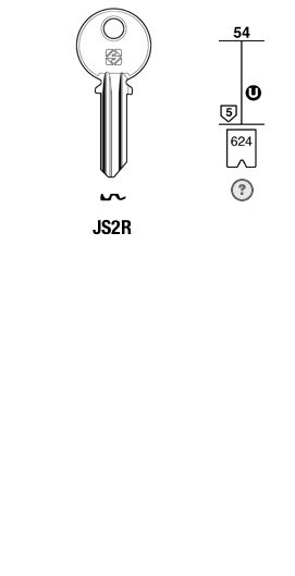 Afbeelding van Silca Cilindersleutel staal JS2R