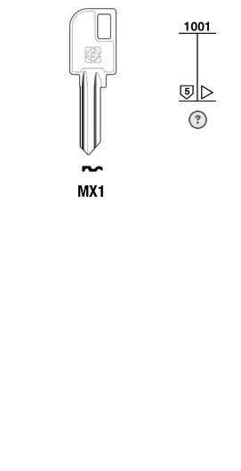 Afbeelding van Silca Cilindersleutel staal MX1