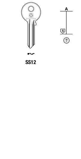 Afbeelding van Silca Cilindersleutel staal SS12