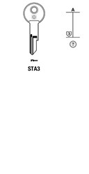 Afbeelding van Silca Cilindersleutel staal STA3