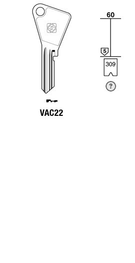 Afbeelding van Silca Cilindersleutel staal VAC22