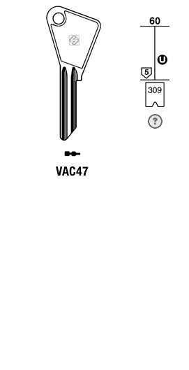 Afbeelding van Silca Cilindersleutel staal VAC47