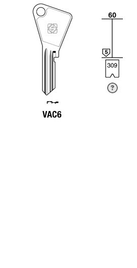 Afbeelding van Silca Cilindersleutel staal VAC6