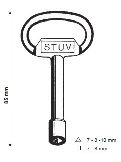 Afbeelding van STUV 0.95.654.0     vierkant 6mm doornsleutel (90mm lang)