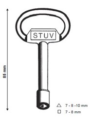 Afbeelding van STUV 0.95.668.0     driehoek 7mm doornsleutel (90mm lang)