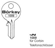 Afbeelding van Borkey 1009 Cilindersleutel voor CORBIN TELEF