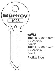 Afbeelding van Borkey 1028K Cilindersleutel voor ZENITH