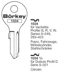 Afbeelding van Borkey 1034 Cilindersleutel voor VACHETTE