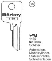 Afbeelding van Borkey 1139 Cilindersleutel voor DOM MS