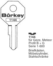 Afbeelding van Borkey 1144 Cilindersleutel voor METEOR B