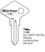 Afbeelding van Borkey 1146 Cilindersleutel voor UAMT DACIA