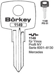 Afbeelding van Borkey 1149 Cilindersleutel voor YMOS NY MERC