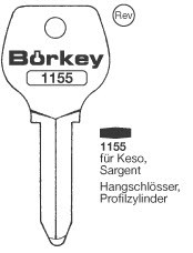 Afbeelding van Borkey 1155 Cilindersleutel voor SARGENT KESO