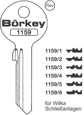 Afbeelding van Borkey 1159 4 Cilindersleutel voor WILKA VSA NS
