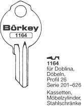 Afbeelding van Borkey 1164 Cilindersleutel voor DOEBELN 26