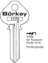 Afbeelding van Borkey 1170 Cilindersleutel voor RUSSWIN 16N