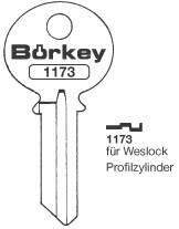 Afbeelding van Borkey 1173 Cilindersleutel voor WESLOCK