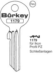 Afbeelding van Borkey 1179 Cilindersleutel voor Z.I.  NS