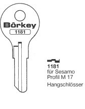 Afbeelding van Borkey 1181 Cilindersleutel voor SESAMO