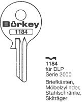 Afbeelding van Borkey 1184 Cilindersleutel voor DLP BRIEFK.