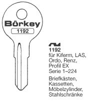 Afbeelding van Borkey 1192 Cilindersleutel voor  LAS EX MOE Cilindersleutel