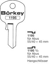 Afbeelding van Borkey 1195½ Cilindersleutel voor ABUS HANGSCH