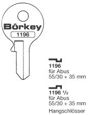 Afbeelding van Borkey 1196½ Cilindersleutel voor ABUS HANGSCH