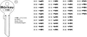 Afbeelding van Borkey 1199 B31 Cilindersleutel voor BKS 1000 NS