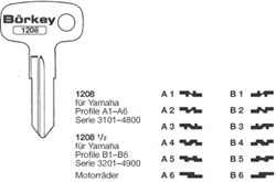 Afbeelding van Borkey 1208 A4 Cilindersleutel voor YAMAHA MOTOR
