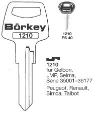 Afbeelding van Borkey 1210 Cilindersleutel voor SIMCA