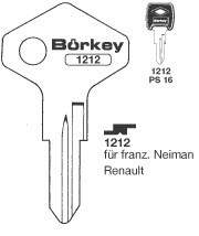 Afbeelding van Borkey 1212 Cilindersleutel voor RENAULT