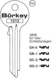 Afbeelding van Borkey 1213 GA0 Cilindersleutel voor BKS Y.GA MS