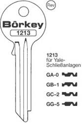 Afbeelding van Borkey 1213 GB1 Cilindersleutel voor BKS Y GB MS