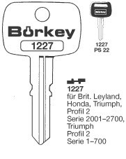 Afbeelding van Borkey 1227 Cilindersleutel voor HONDA