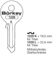 Afbeelding van Borkey 1229K Cilindersleutel voor TITAN
