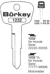 Afbeelding van Borkey 1232½ Cilindersleutel voor HONDA