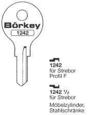 Afbeelding van Borkey 1242½ Cilindersleutel voor STREBOR