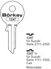 Afbeelding van Borkey 1247½ Cilindersleutel voor SUZUKI