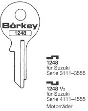 Afbeelding van Borkey 1248 Cilindersleutel voor SUZUKI