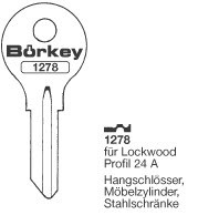 Afbeelding van Borkey 1278 Cilindersleutel voor LOCKWOOD