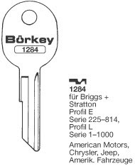 Afbeelding van Borkey 1284 Cilindersleutel voor AM. MOTORS