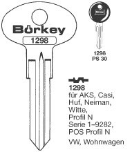 Afbeelding van Borkey 1298 Cilindersleutel voor VW BULLY