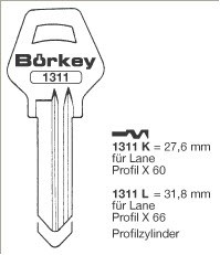 Afbeelding van Borkey 1311L Cilindersleutel voor LANE